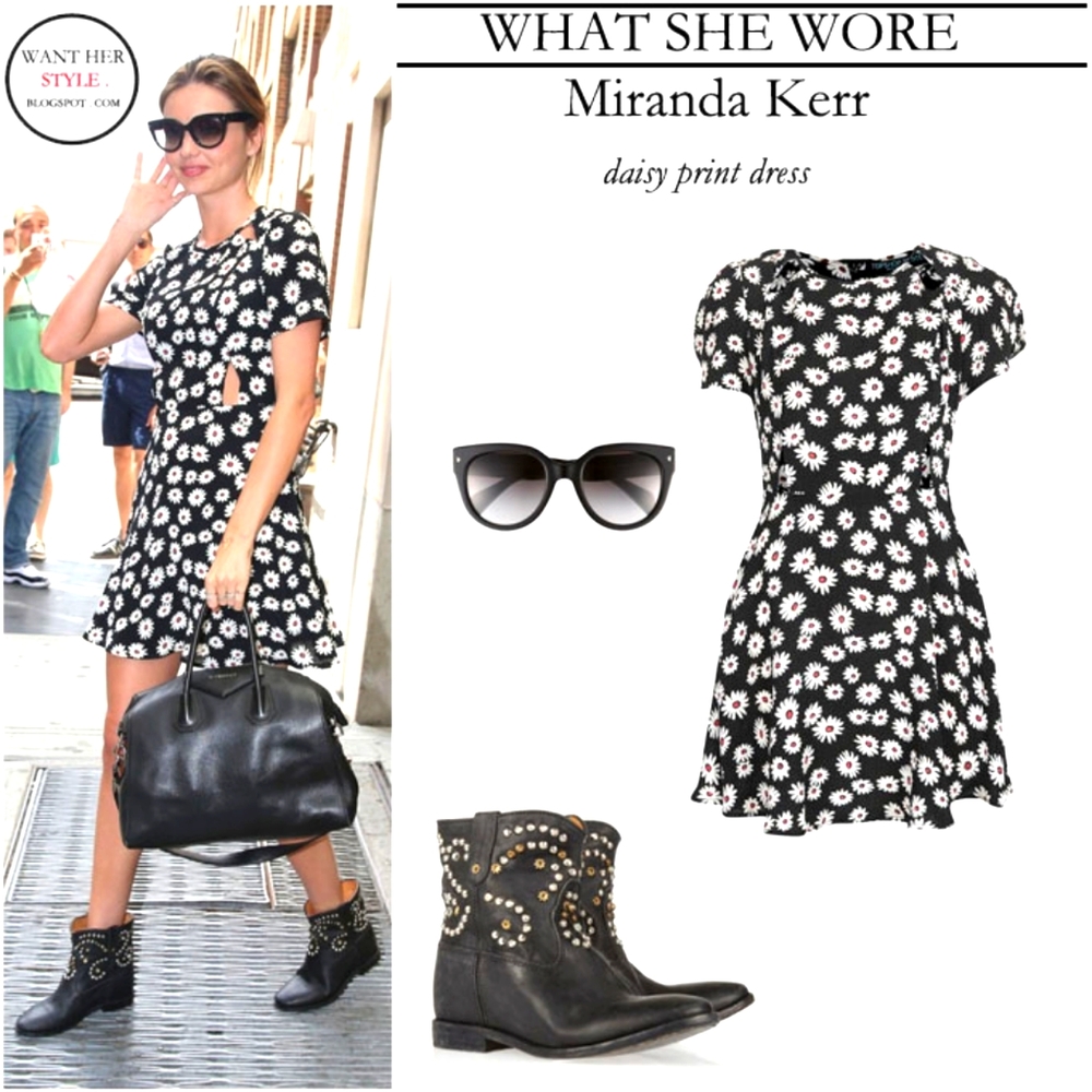 ✨ Miranda Kerr Black Daisy Print Dress ✨